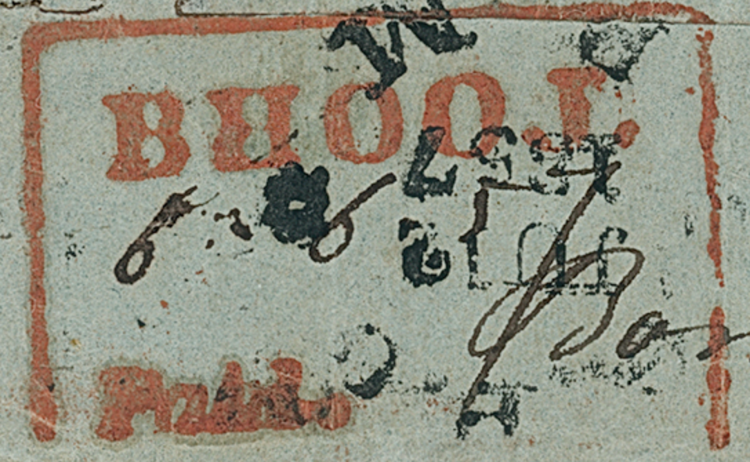 Handstruck stamp of India — Bhooj HG 2 pre-1854 handstamp, 1844–1855, Red