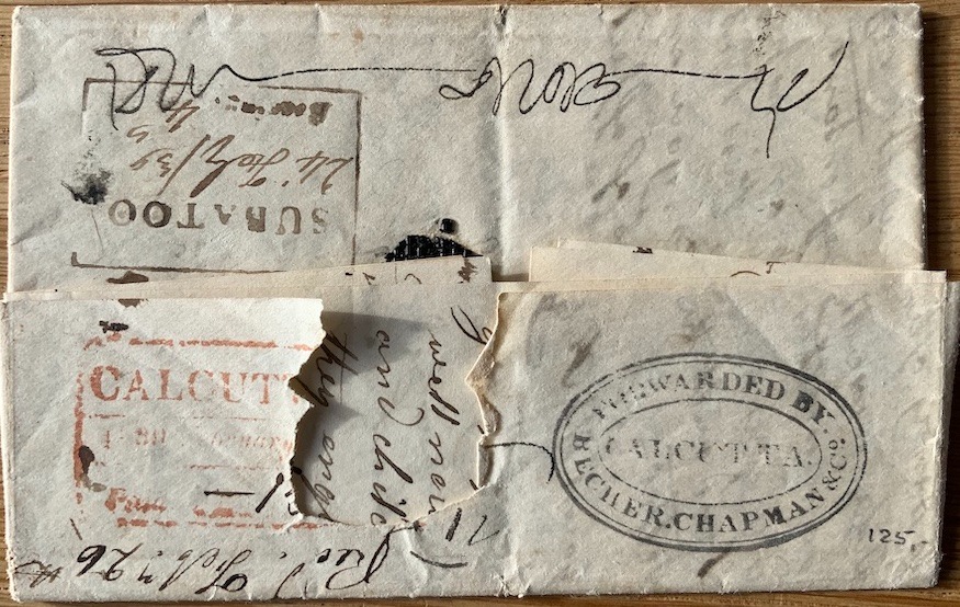 24 February 1849 Sobathoo HG 6 pre stamp cover — COV-2730