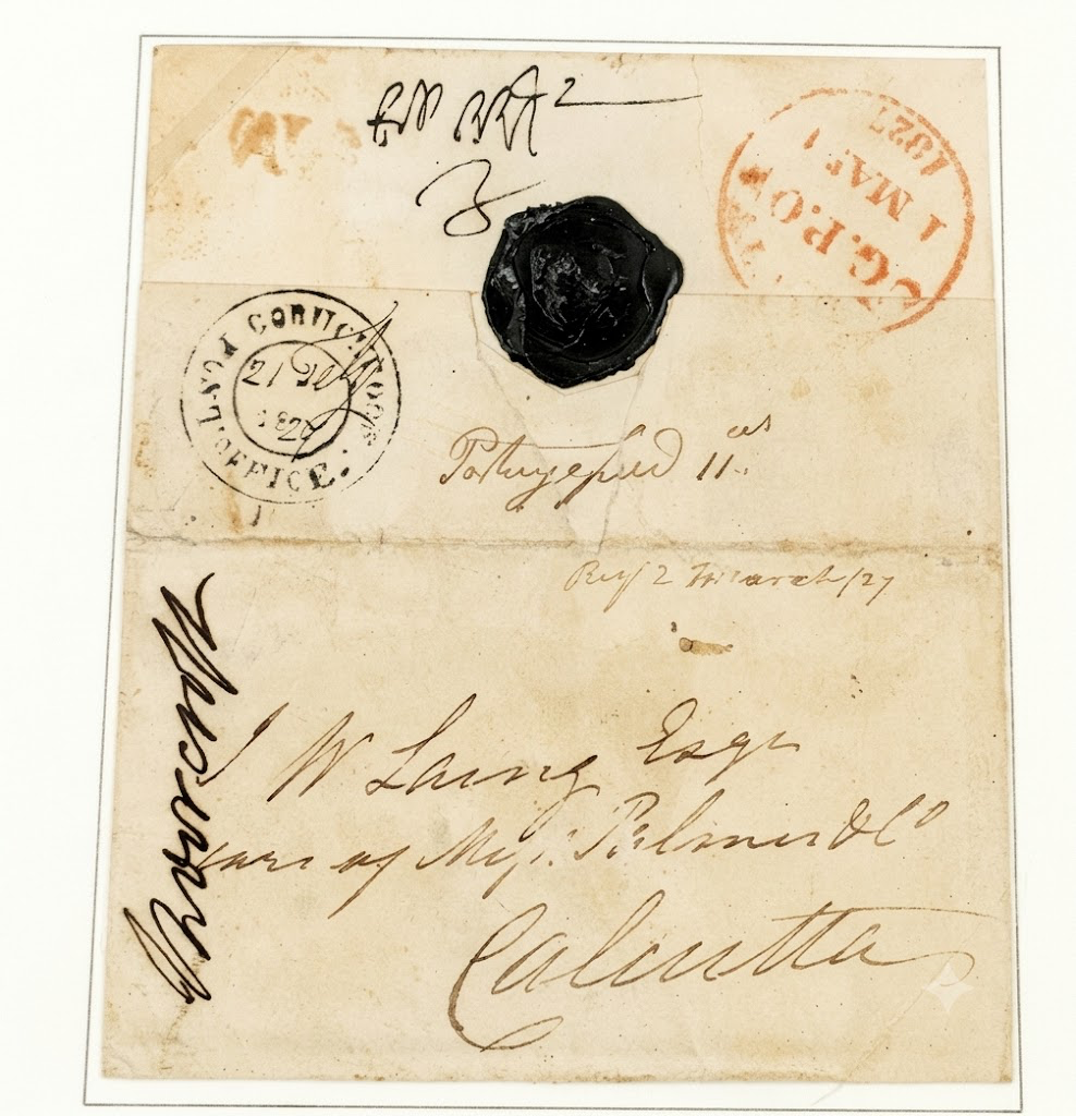 1 March 1827 Goruckpoor HG 1 pre stamp cover — COV-4224