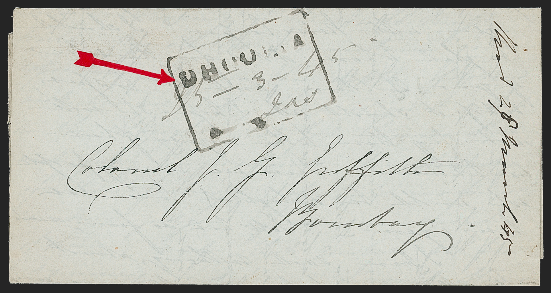1845 Dhoolia HG 2 pre stamp cover — COV-1007