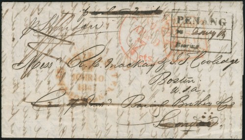 9 December 1846 Penang FP 9 pre stamp cover — COV-4330