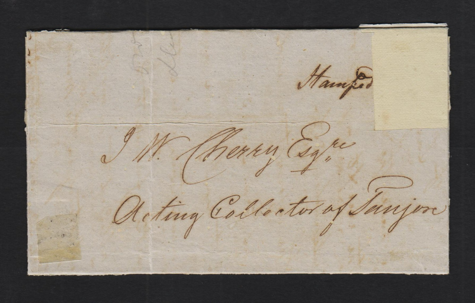 Tranquebar HG 6 pre stamp cover — back (COV-4545)
