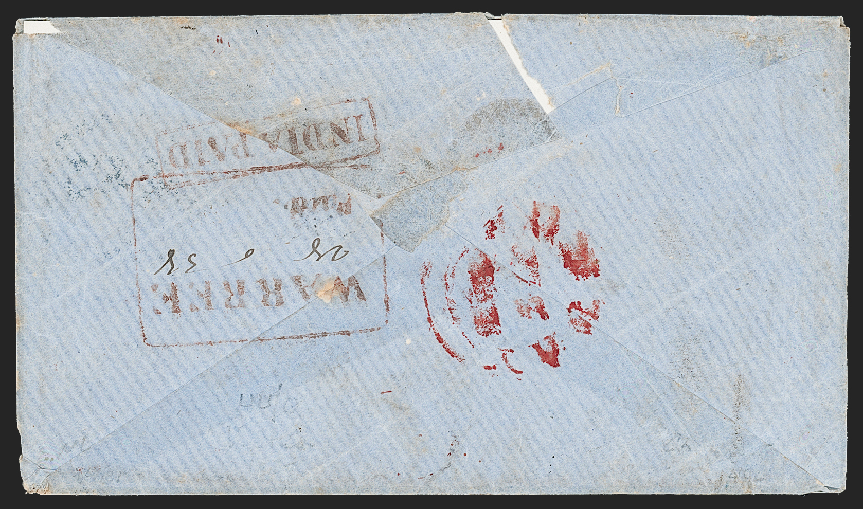 28 June 1858 Warree HG 1 pre stamp cover — COV-2784