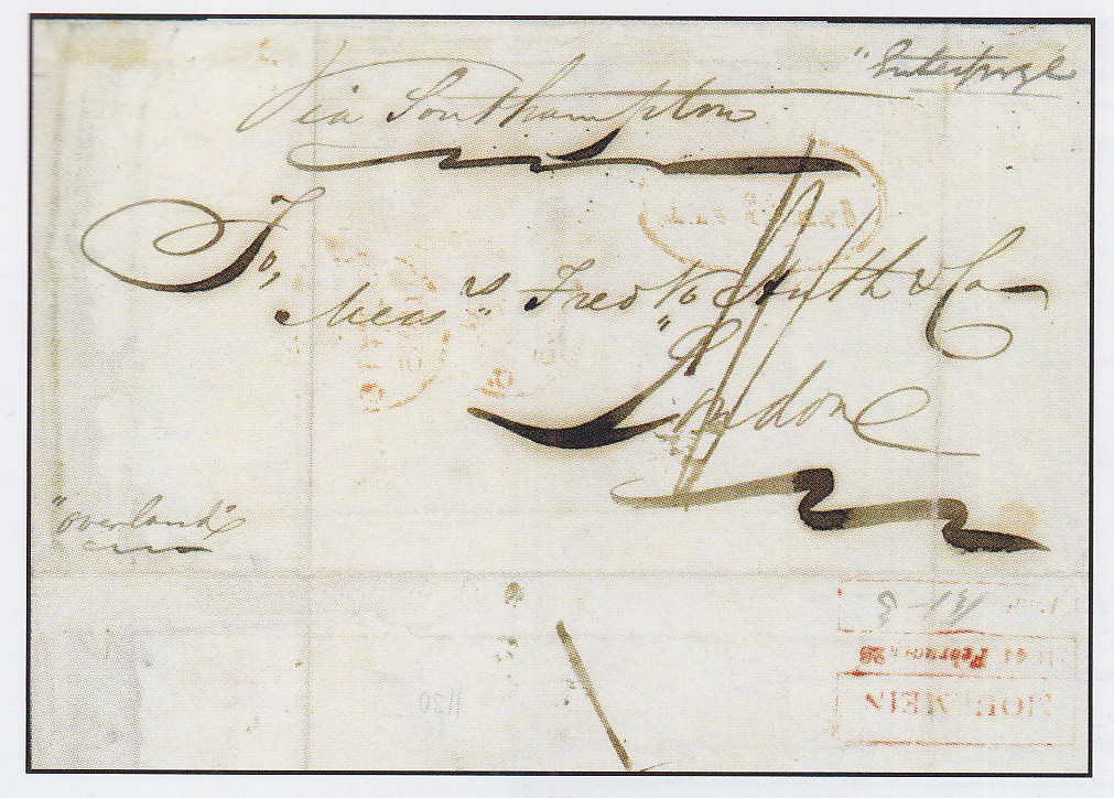 25 February 1845 Moulmein FP 2 pre stamp cover — COV-4045