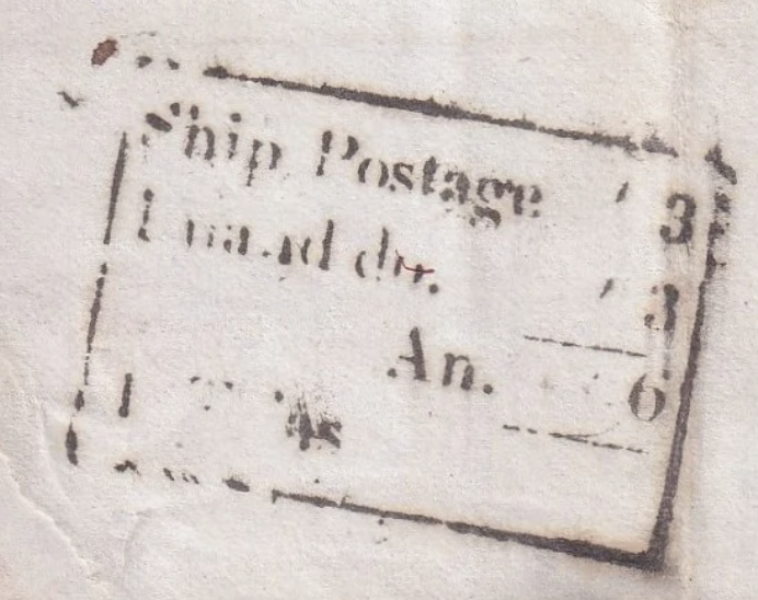 SR42a handstamp from Calcutta