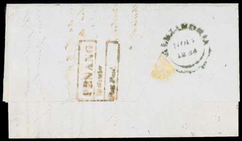 20 October 1854 Penang FP 6 pre stamp cover — COV-4324