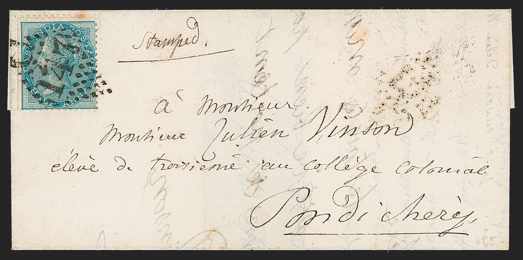 Karical HG 1 pre stamp cover — back (COV-4804)