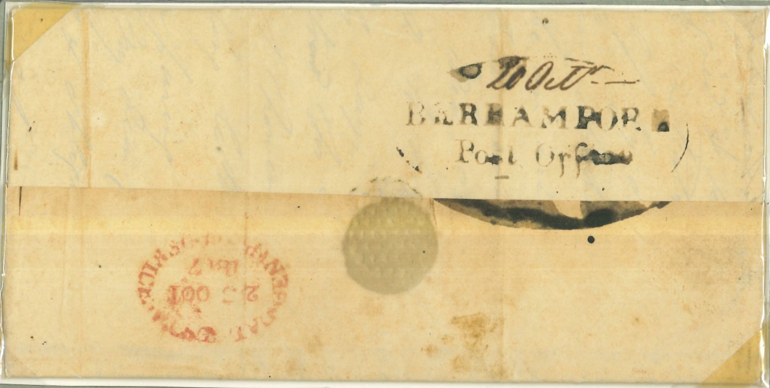 20 October 1817 Berhampore HG 5 pre stamp cover — COV-2706