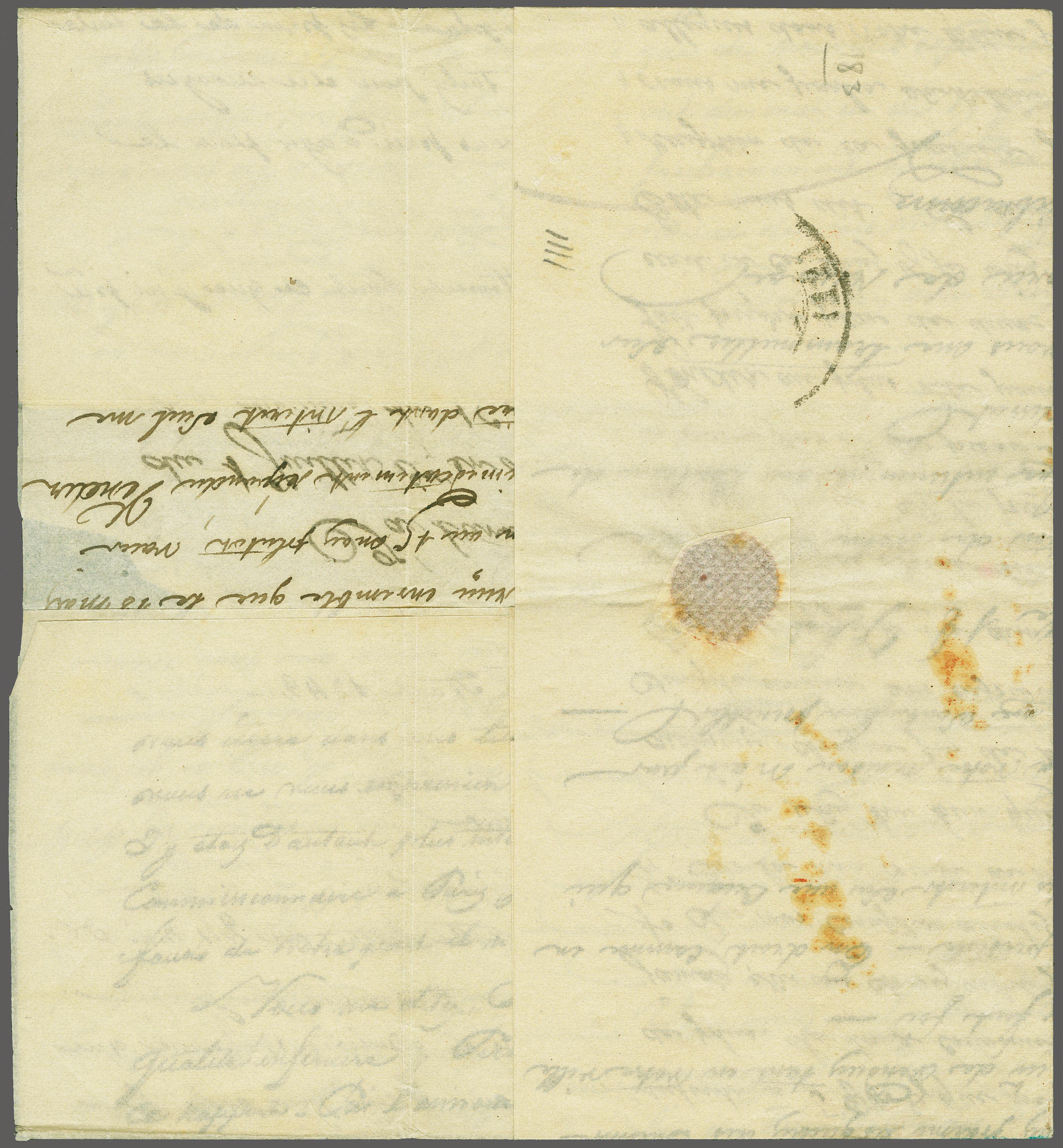 Pondicherry HG 7 pre stamp cover — back (COV-603)