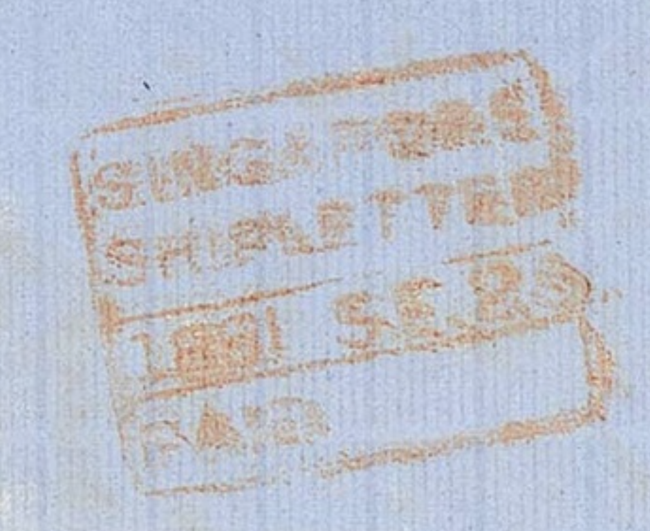 Handstruck stamp of India — Singapore FP 10 pre-1854 handstamp, 1859–1863, Red
