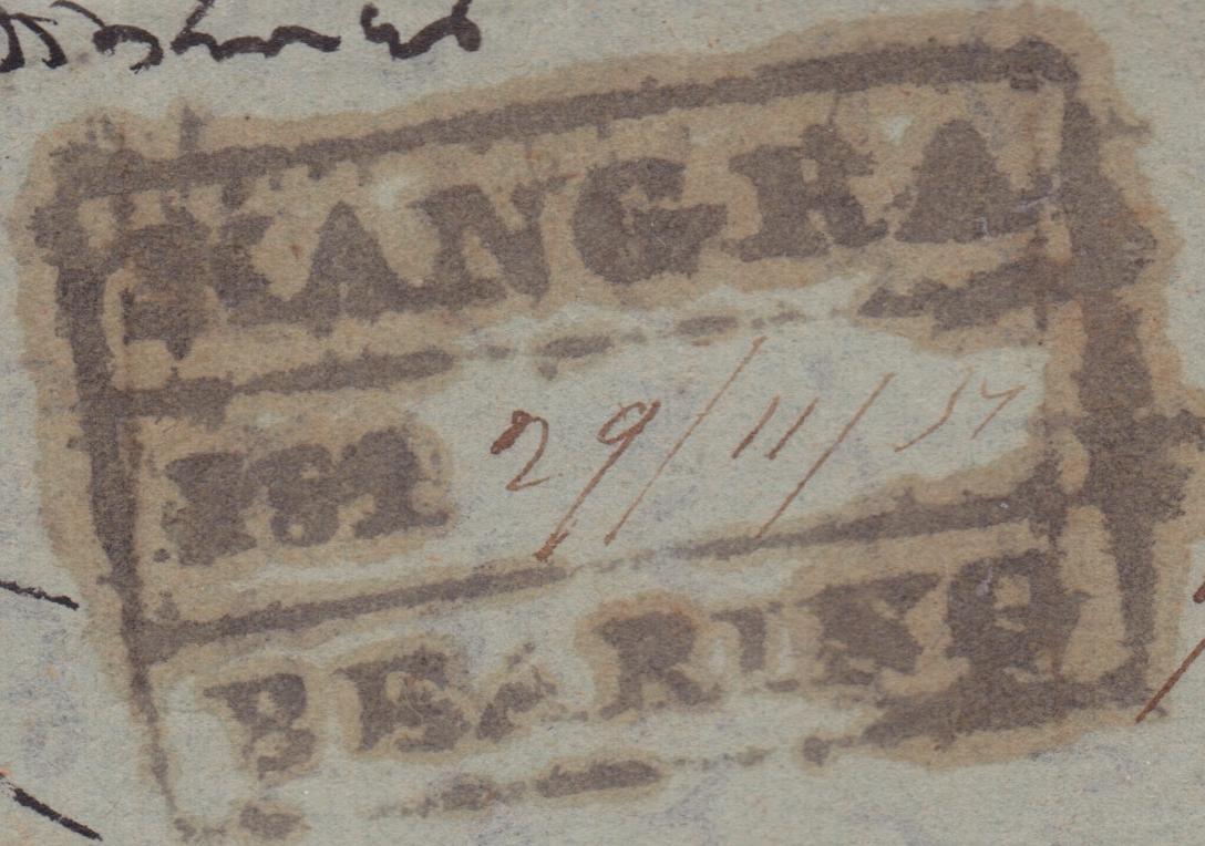 HG 2 handstamp from Kangra
