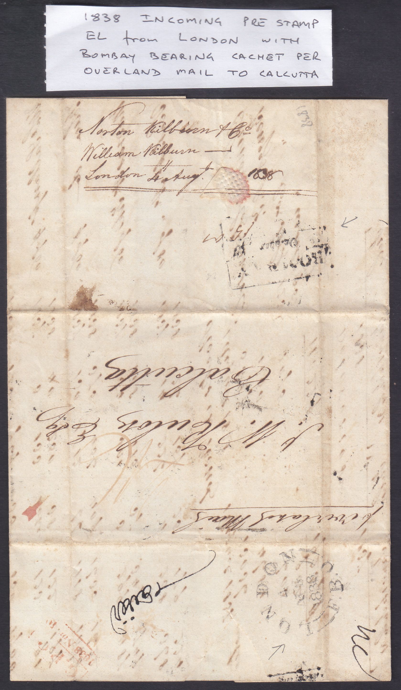 1838 Bombay HG 19 pre stamp cover — COV-3663