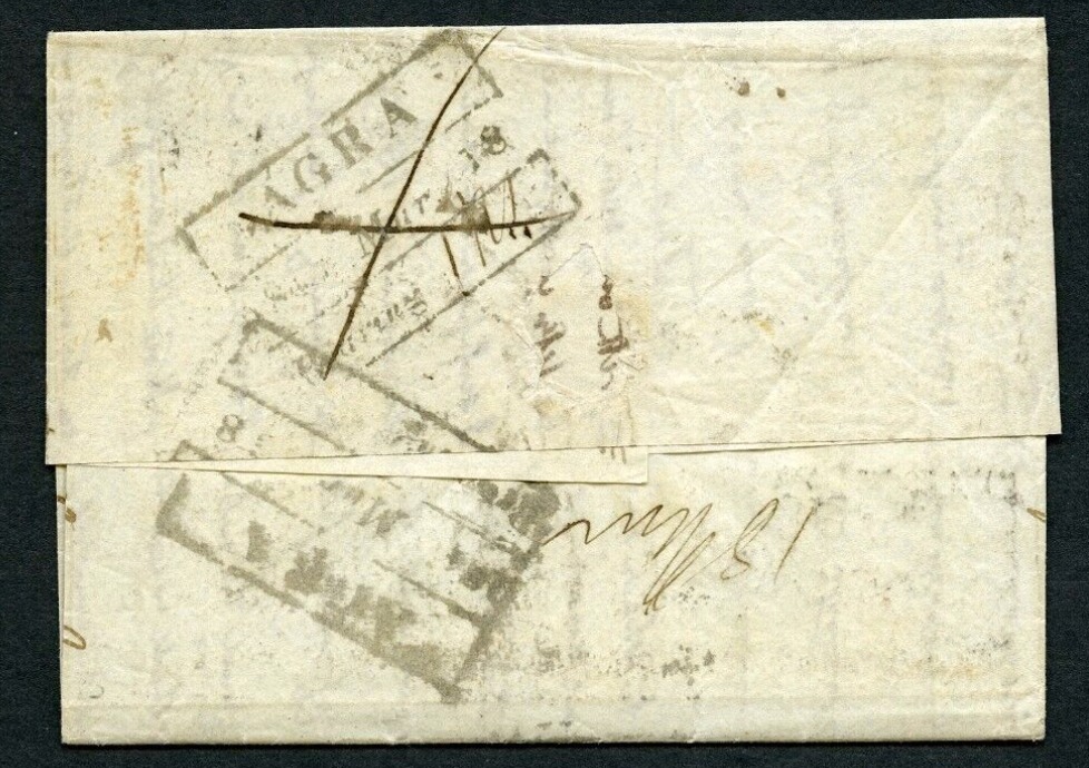18 March 1848 Agra HG 5 pre stamp cover — COV-4508