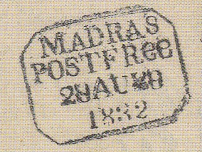 Madras HG 13 handstamp