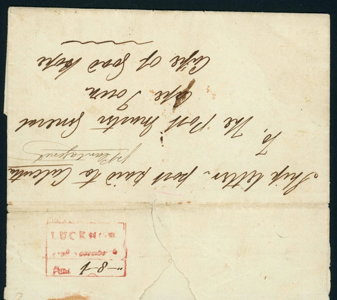 1821 Lucknow HG 13 pre stamp cover — COV-4861