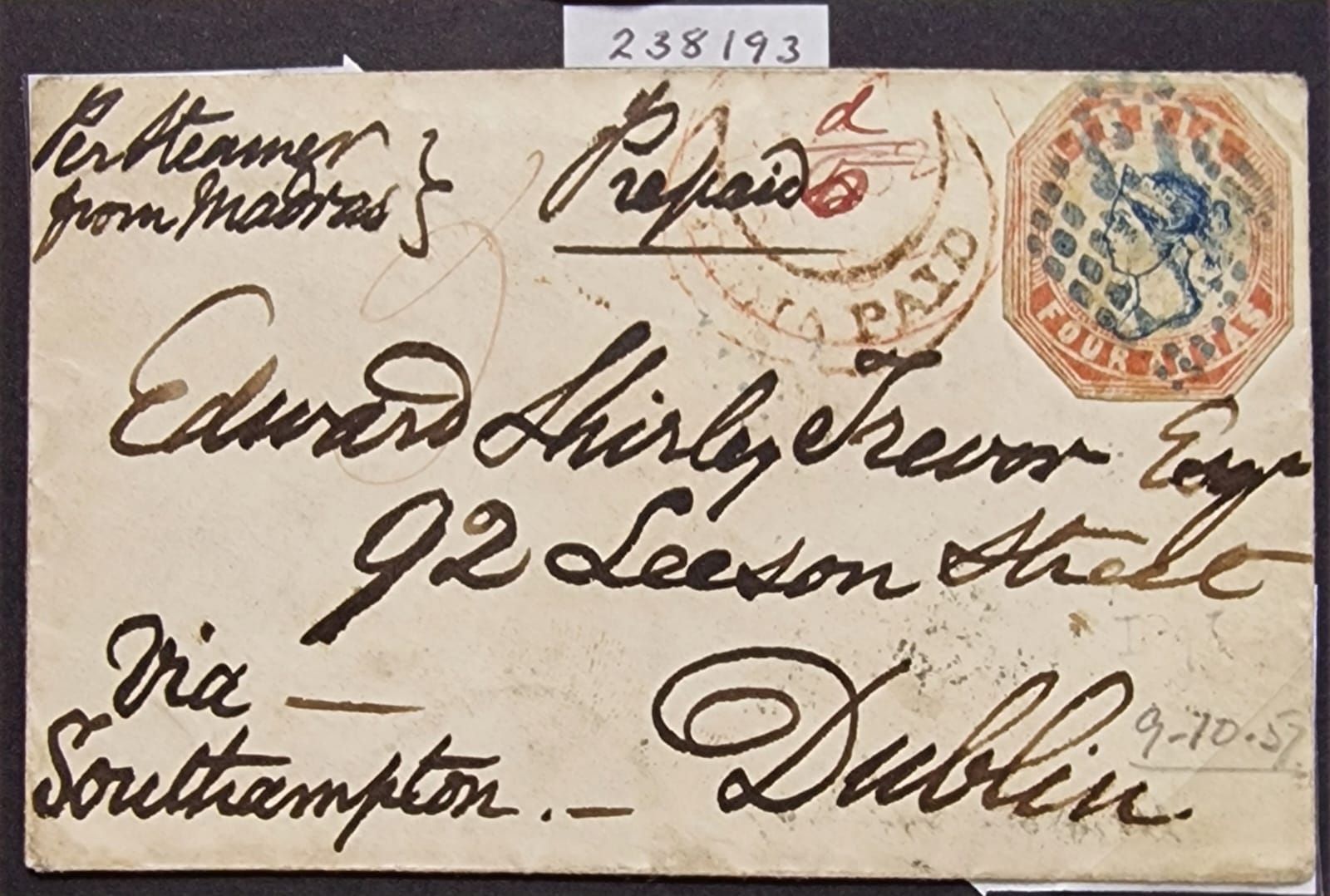 French Rocks HG 1 pre stamp cover — back (COV-3052)