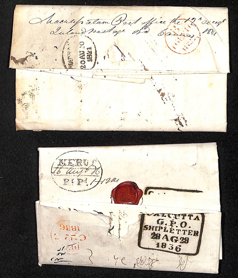 Pre-stamp cover of India — 1836, Merut HG 3 handstruck folded letter (COV-4940)