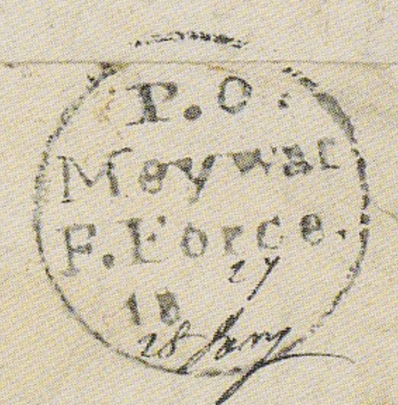 HG 1 handstamp from Gwalior