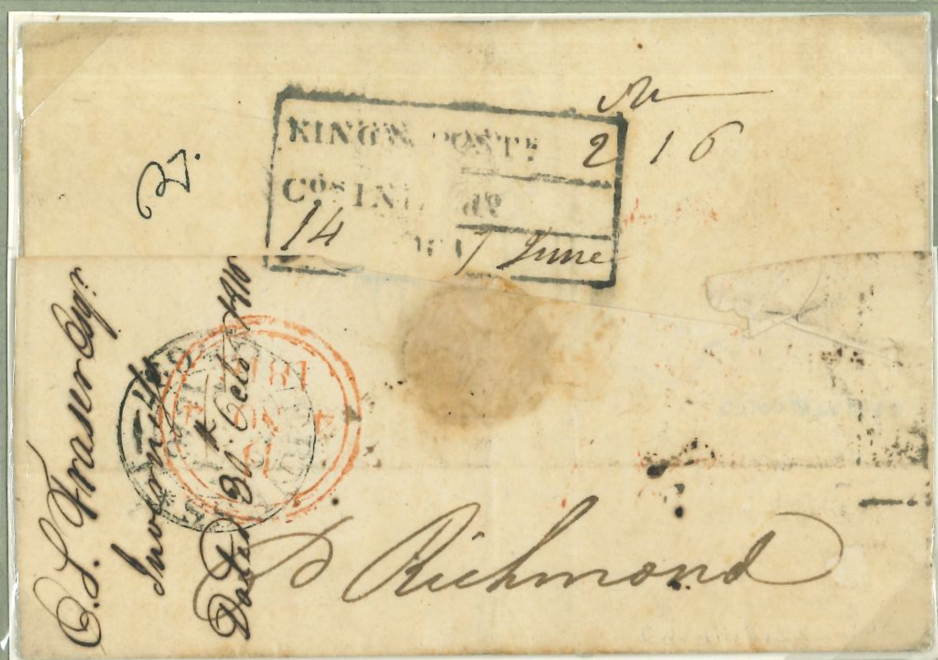 May 1819 Calcutta SR7 pre stamp cover — COV-1659