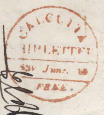 SD14 handstamp from Calcutta