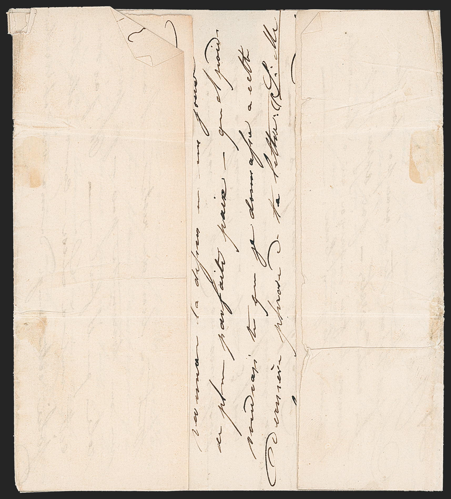 Pondicherry HG 6 pre stamp cover — back (COV-625)