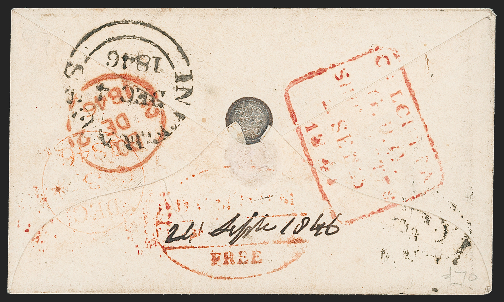 24 September 1846 DumDum HG 7 pre stamp cover — COV-1012