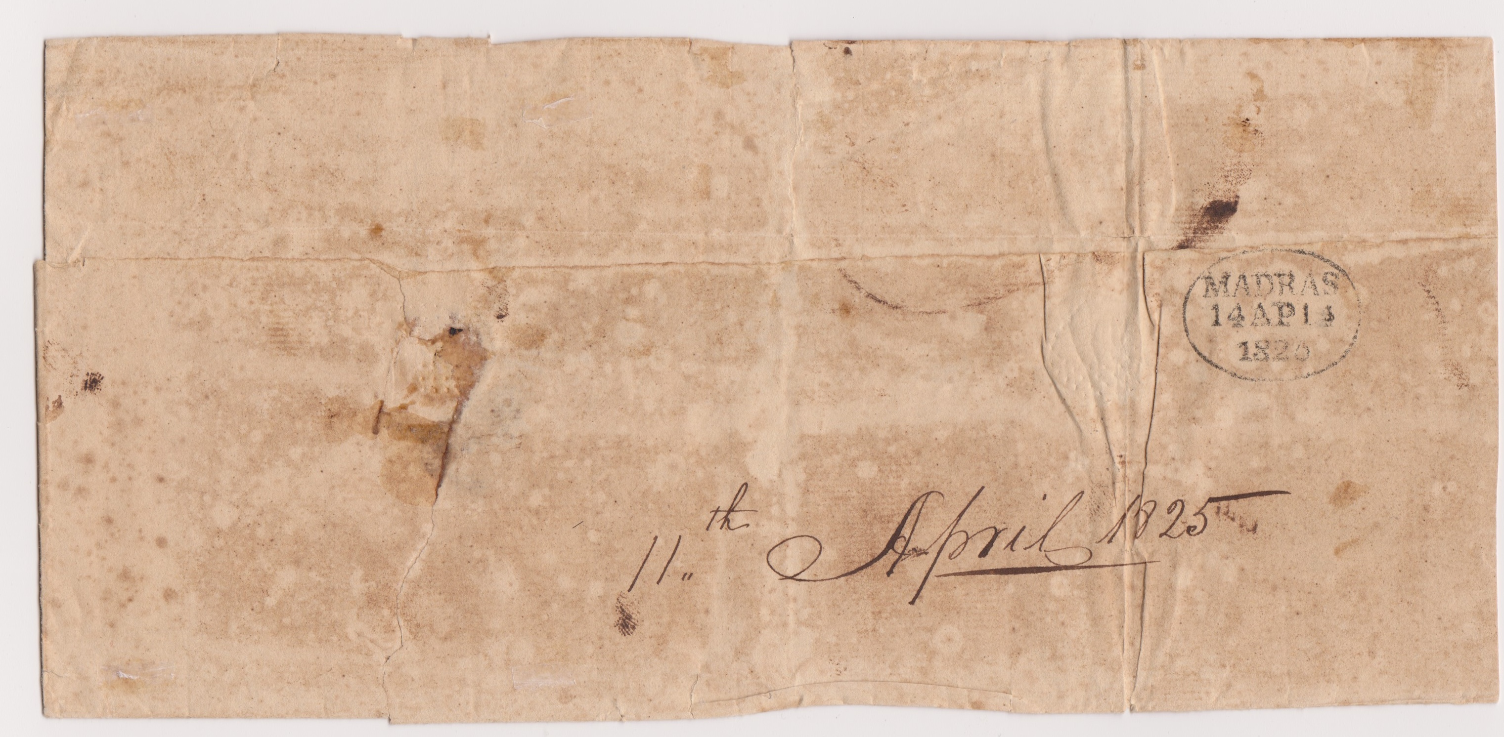 Trichinopoly HG 3a pre stamp cover — back (COV-578)
