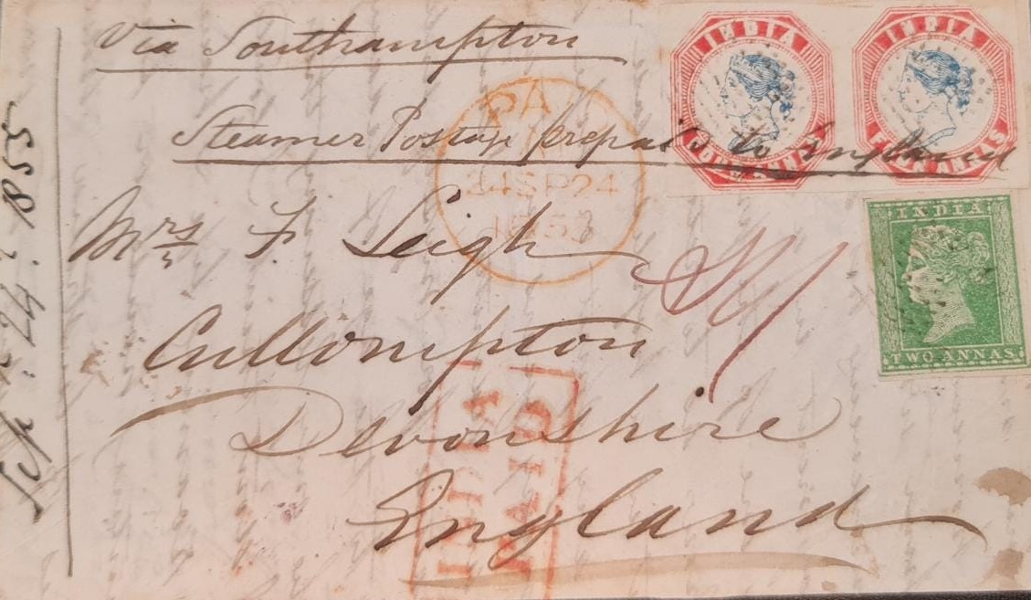 Cherapunjee HG 2 pre stamp cover — back (COV-3405)