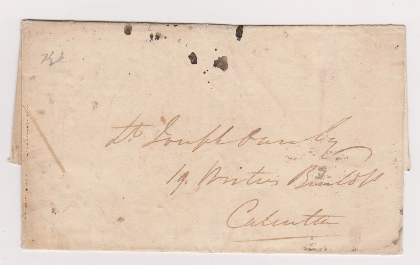 Agra HG 1 pre stamp cover — back (COV-535)