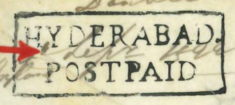 HG 3 handstamp from Hyderabad