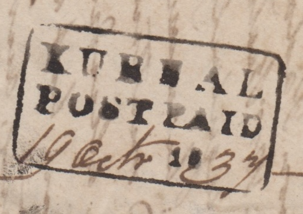 HG 1 handstamp from Kurnaul (NWP)