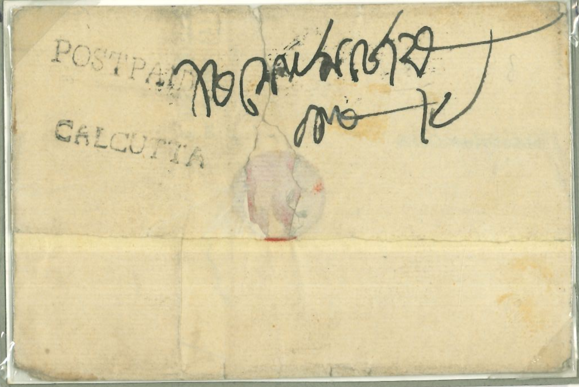 Calcutta HG 1 pre stamp cover — front (COV-1035)