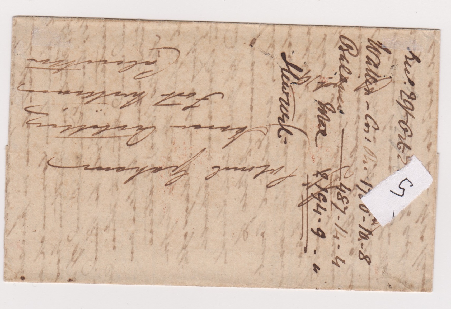 Kurnaul (NWP) HG 1 pre stamp cover — back (COV-568)