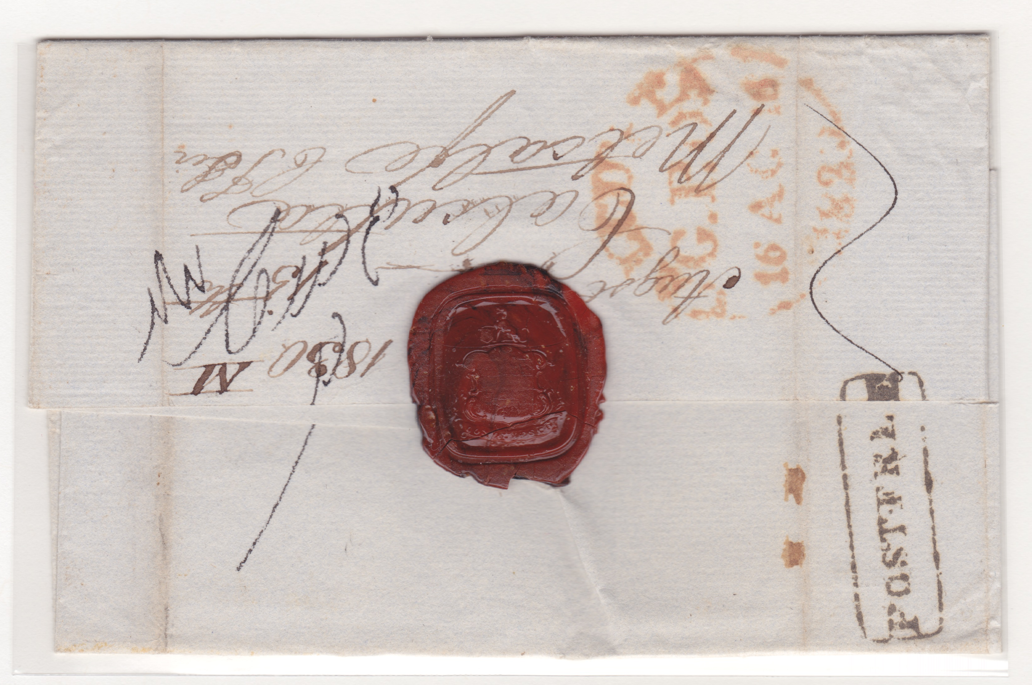 4 August 1830 Calcutta HG 13 pre stamp cover — COV-4035