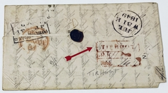 1849 Tirhoot HG 2 pre stamp cover — COV-4479