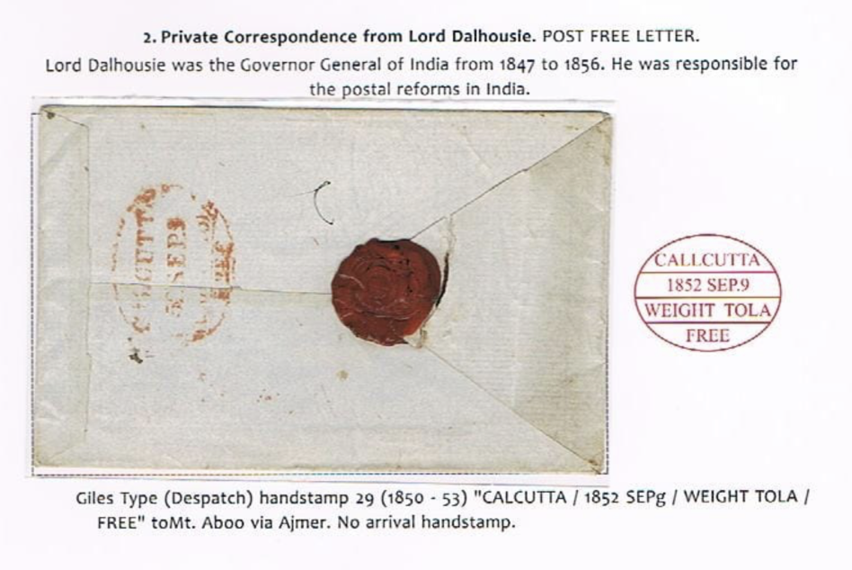 Calcutta HG 29 pre stamp cover — back (COV-2806)