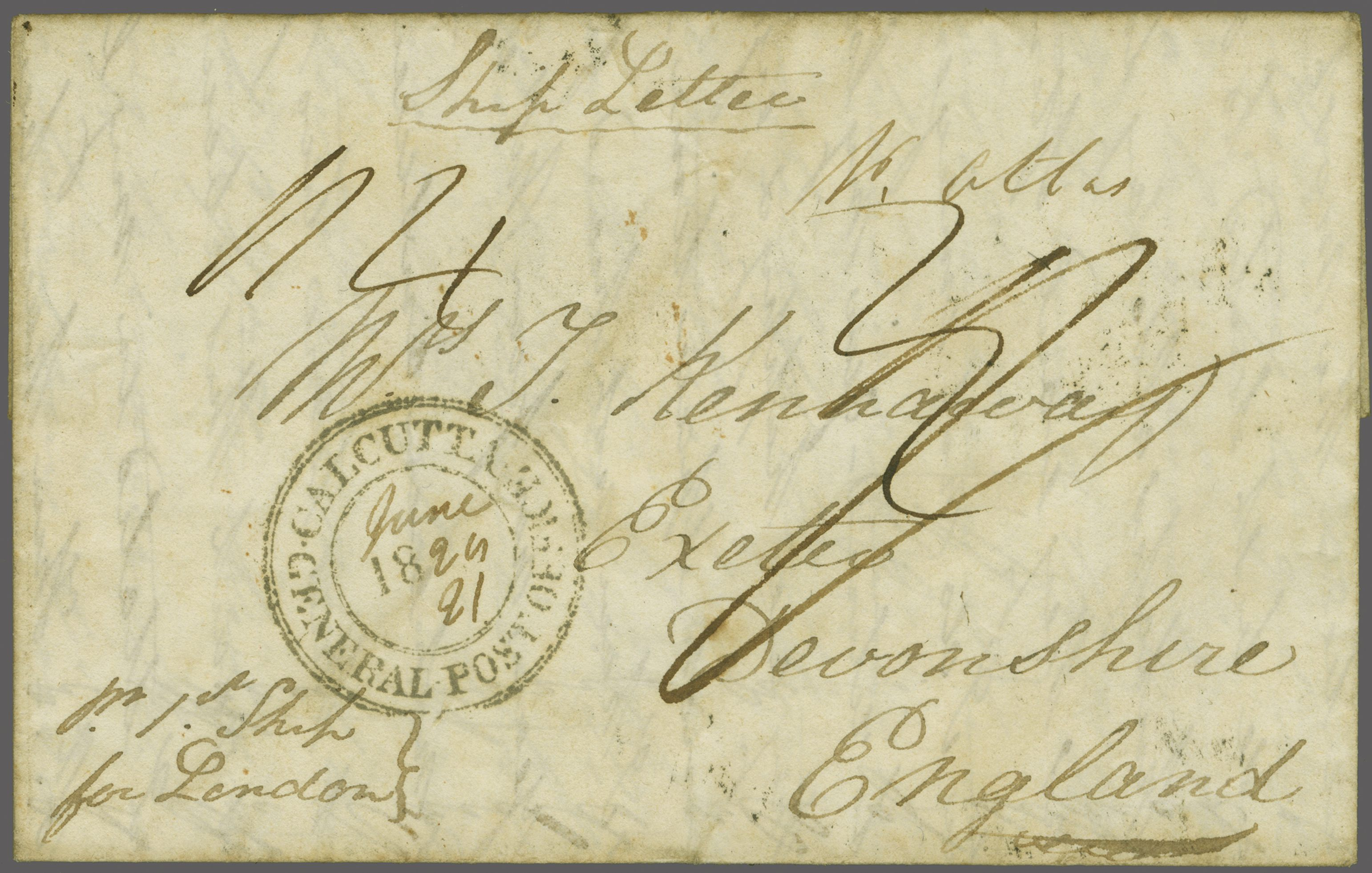 Muttra HG 1 pre stamp cover — back (COV-4467)