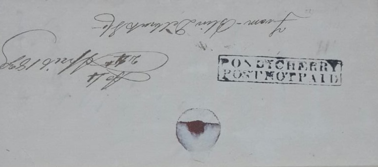 Pondicherry HG 6 pre stamp cover — COV-3035