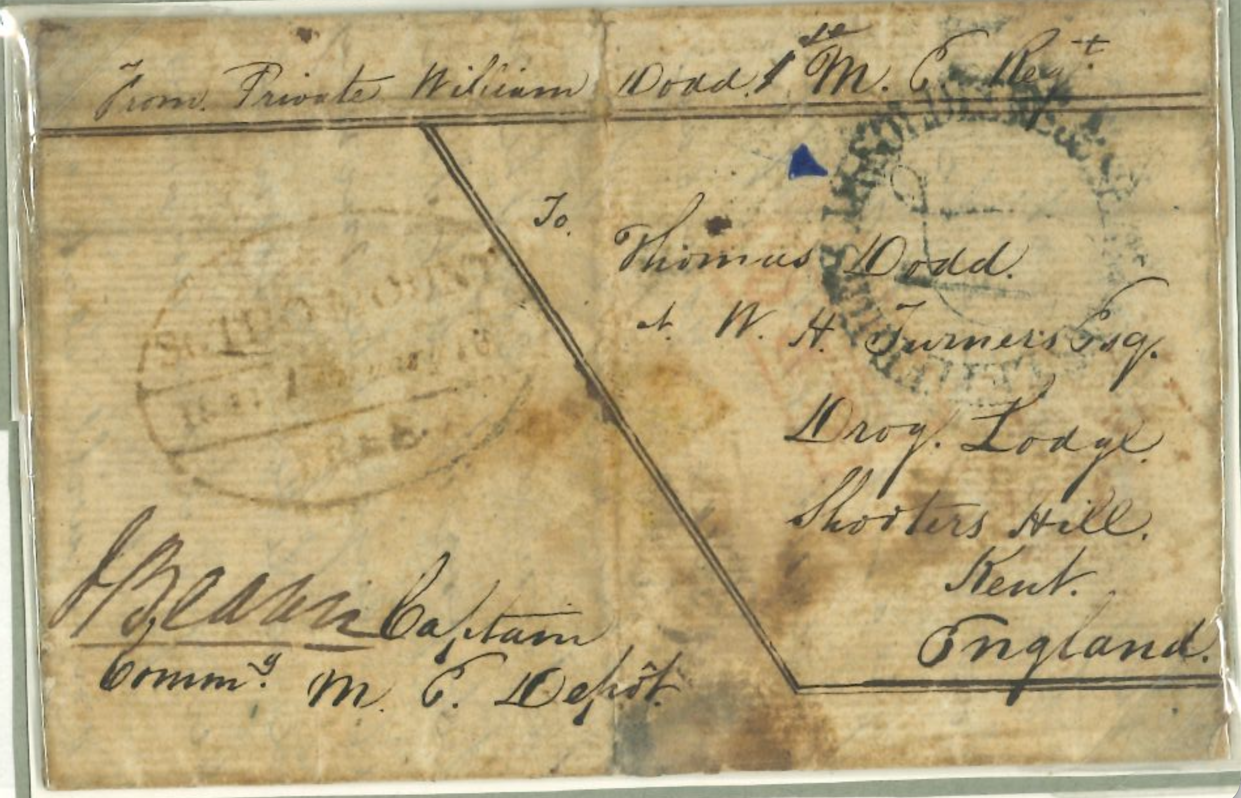 13 February 1845 Mount HG 7 pre-stamp cover — COV-2547