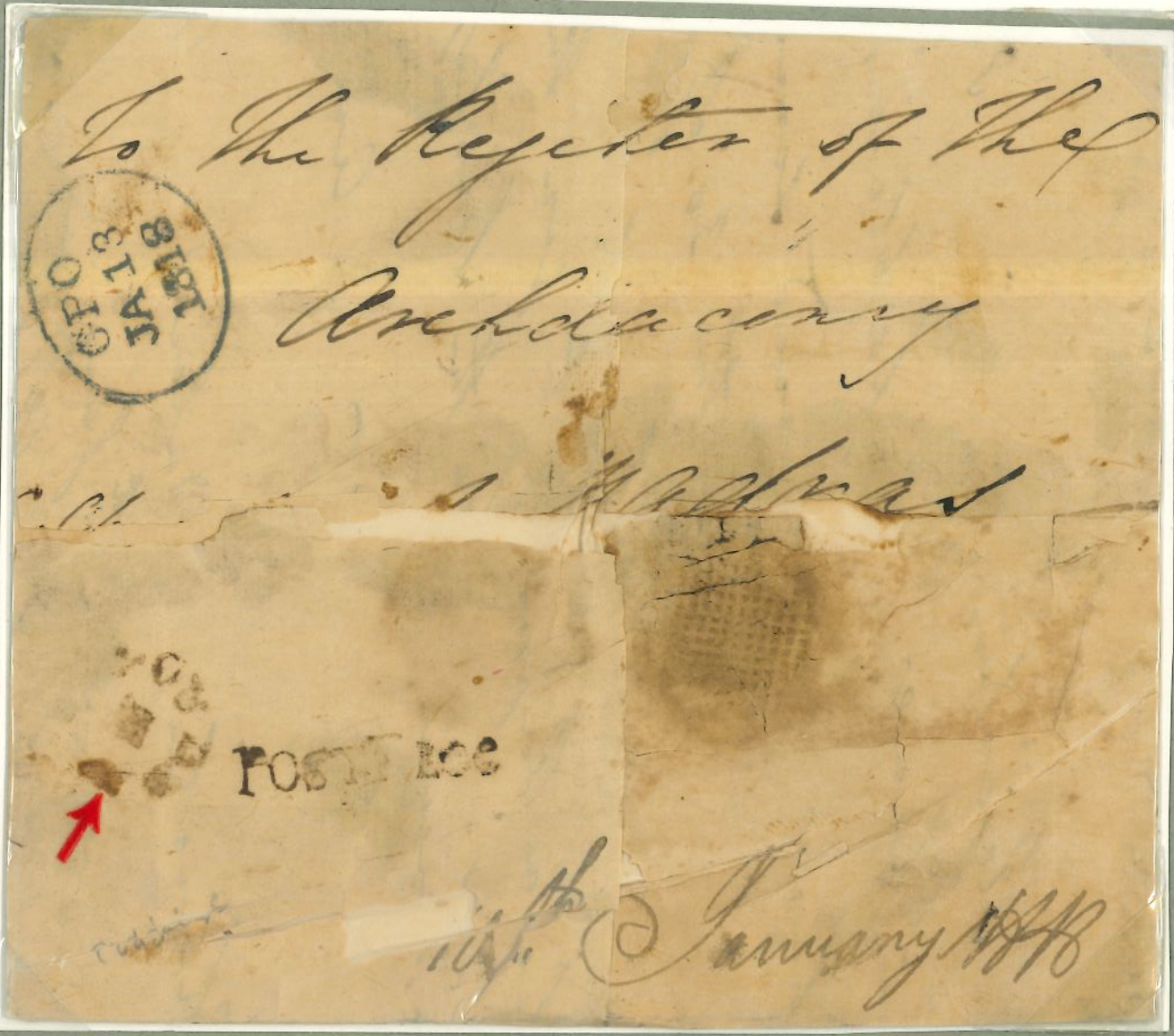 10 January 1818 Cuddalore HG 1 pre stamp cover — COV-2645