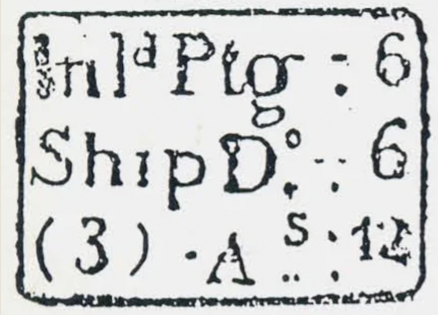 SR19 handstamp from Calcutta