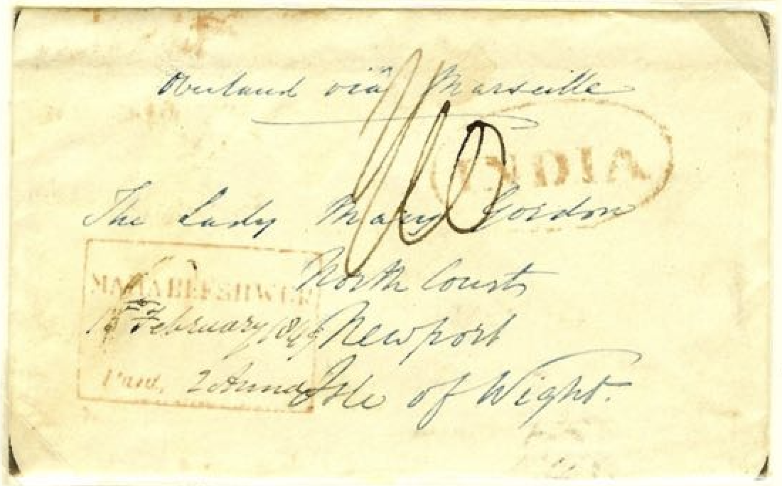 1849 Mahableshwar HG 2a pre stamp cover — COV-843