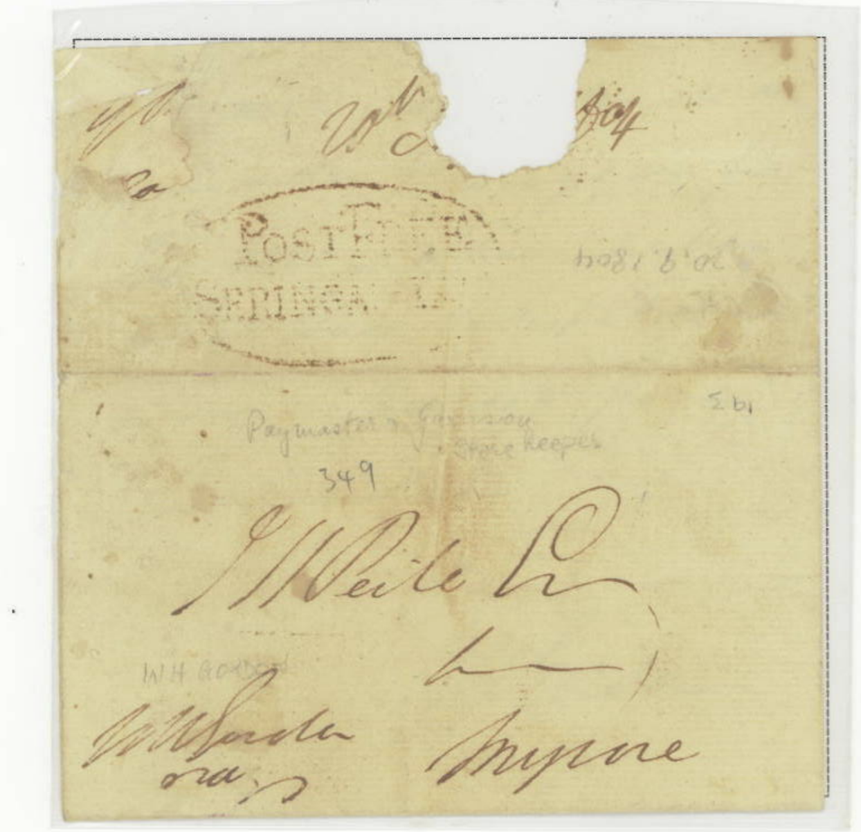 Pre-stamp cover of India — Seringapatam HG 4, front (COV-1151)