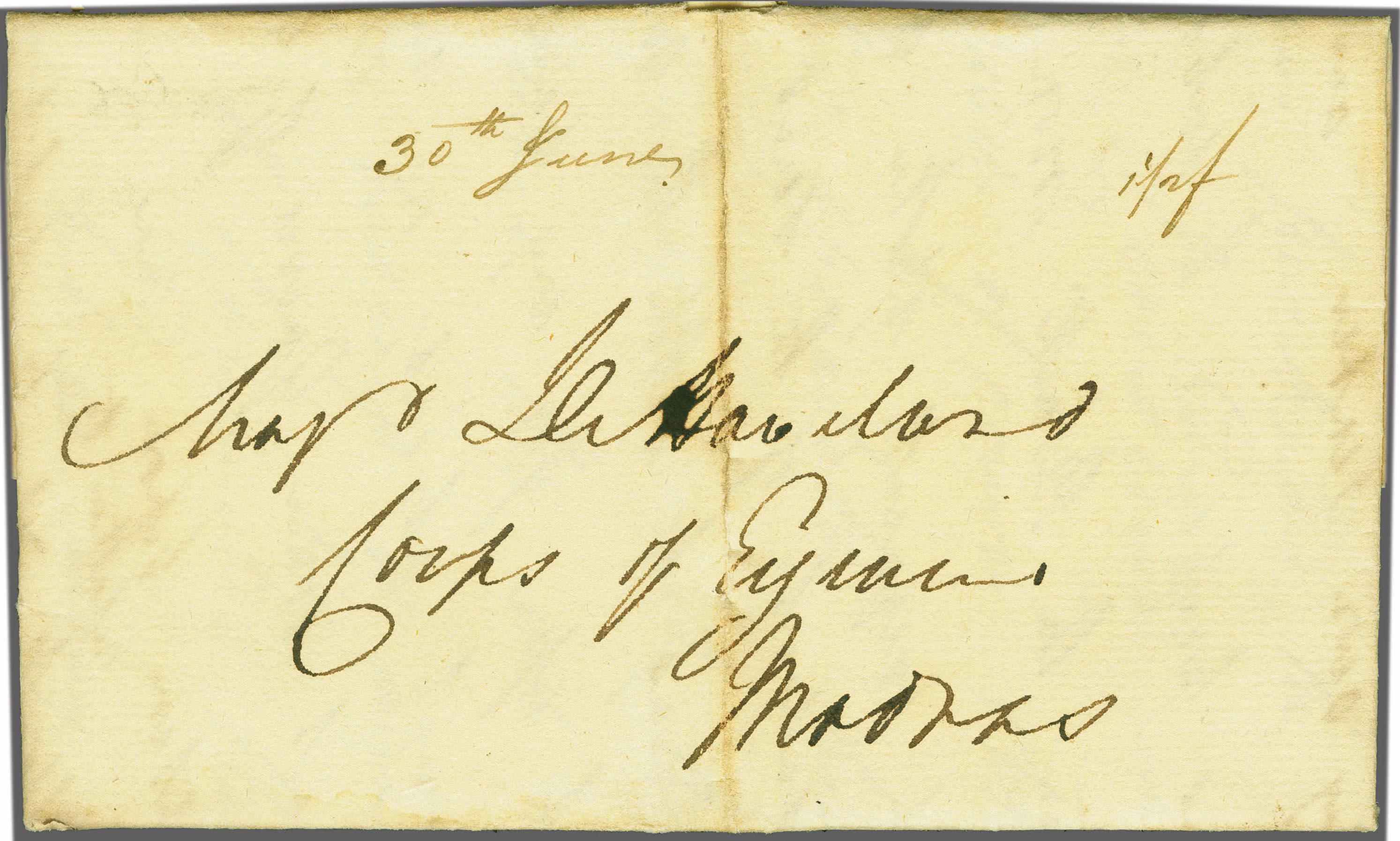 Pondicherry HG 3 pre stamp cover — back (COV-595)