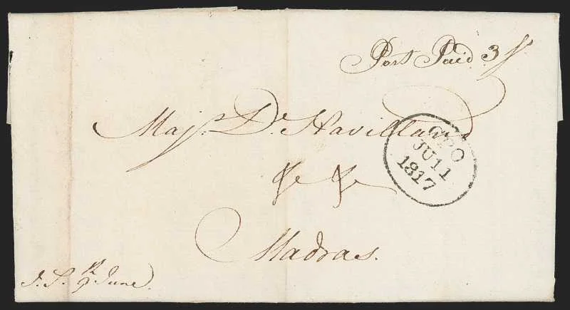 Chittoor HG 2 pre stamp cover — back (COV-227)