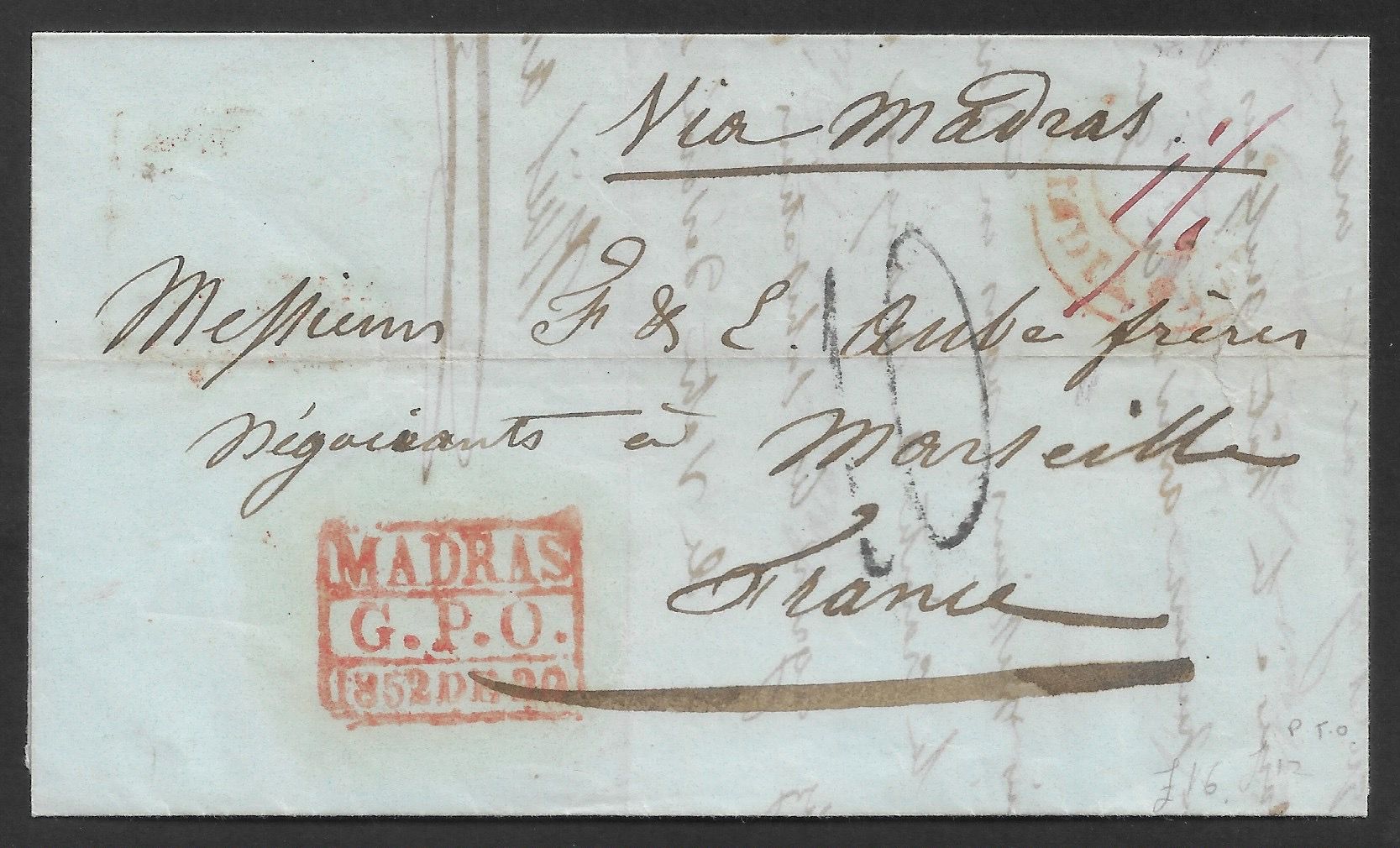 Cocanada HG 1 pre stamp cover — scan 2 (COV-3801)