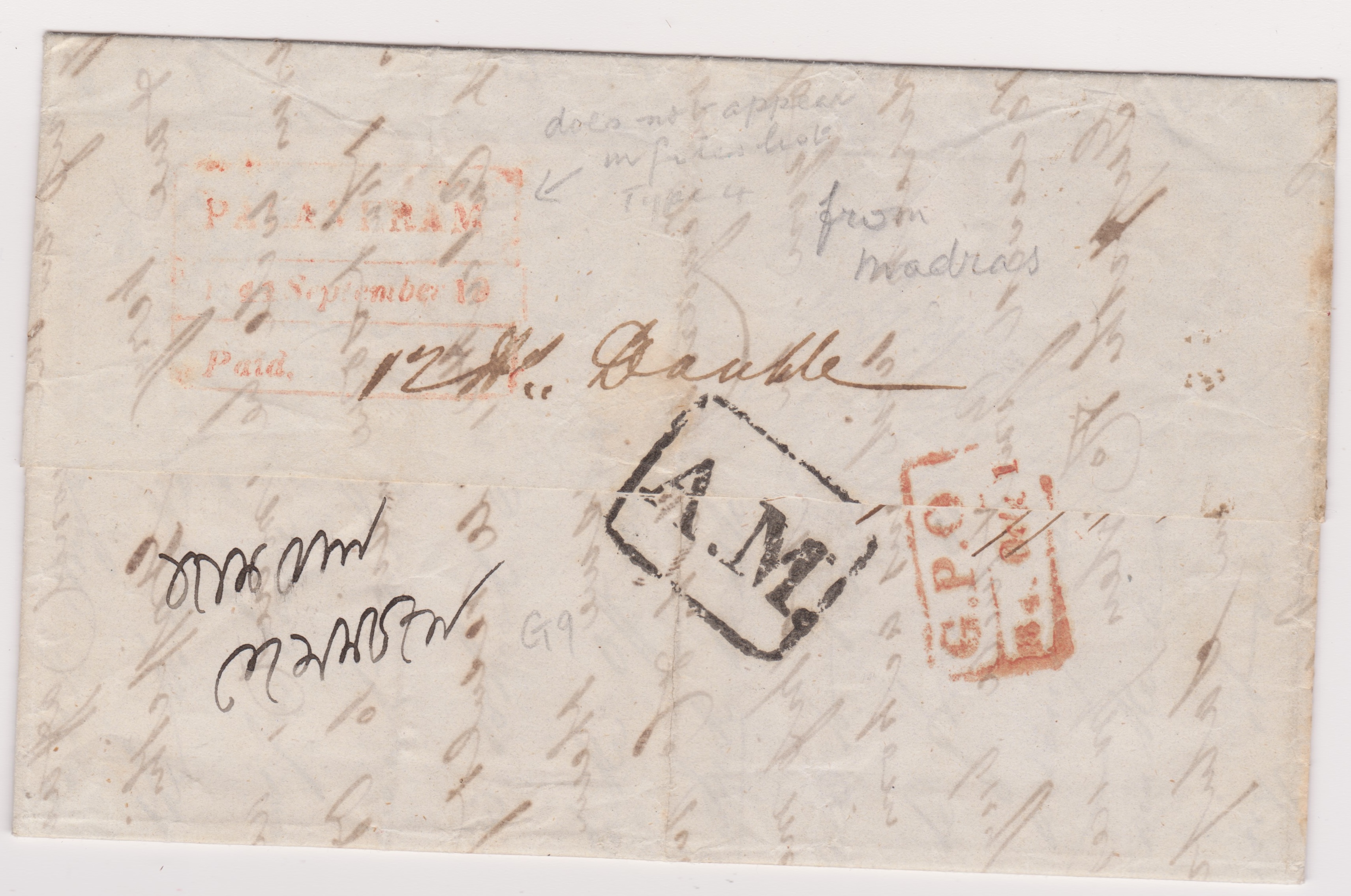 Palaveram HG 2 pre stamp cover — COV-962