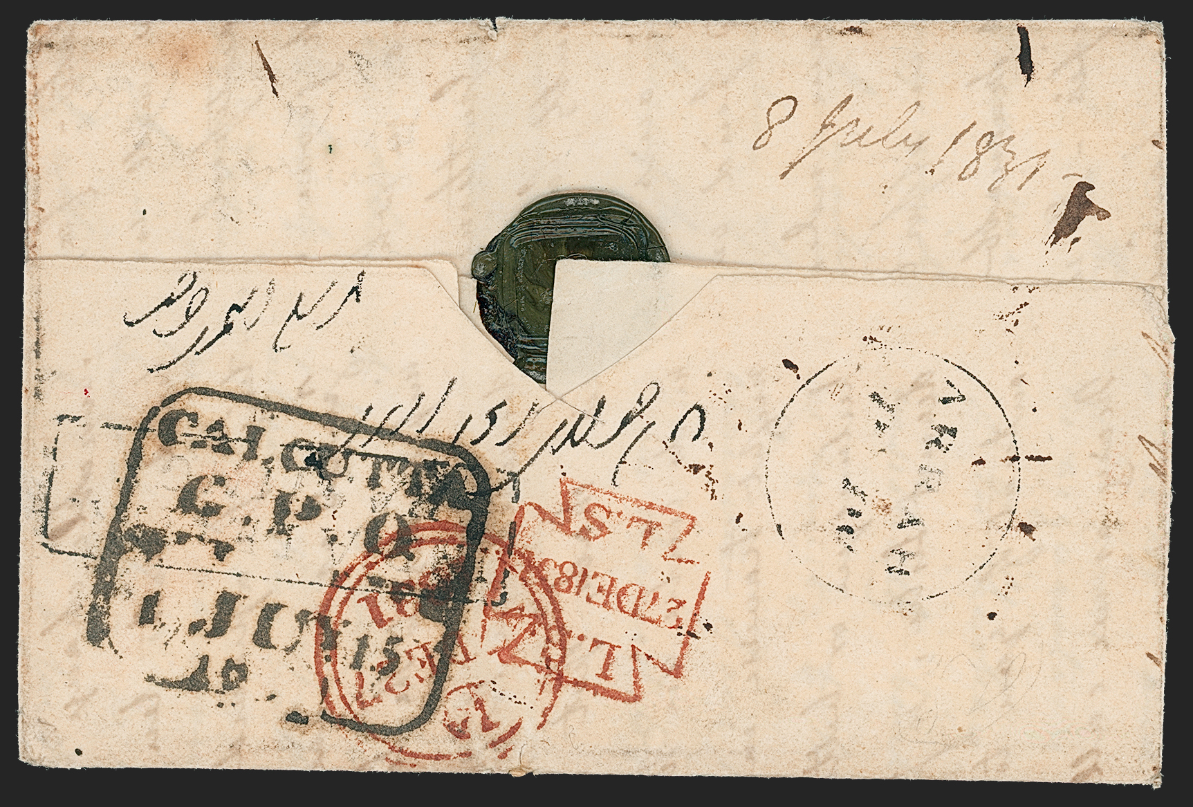 8 July 1831 Arrah HG 1 pre stamp cover — COV-349