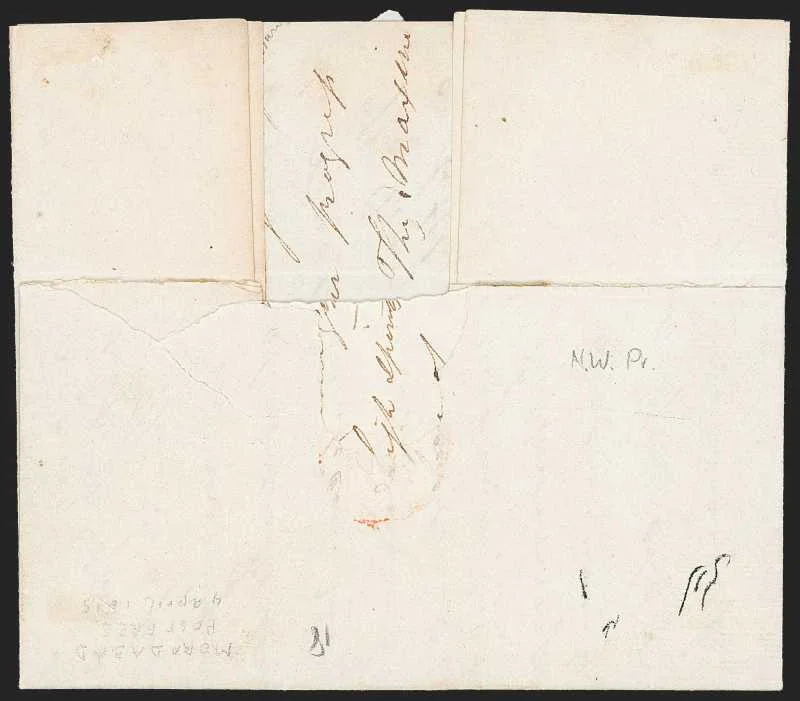 Moradabad HG 1 pre stamp cover — back (COV-99)
