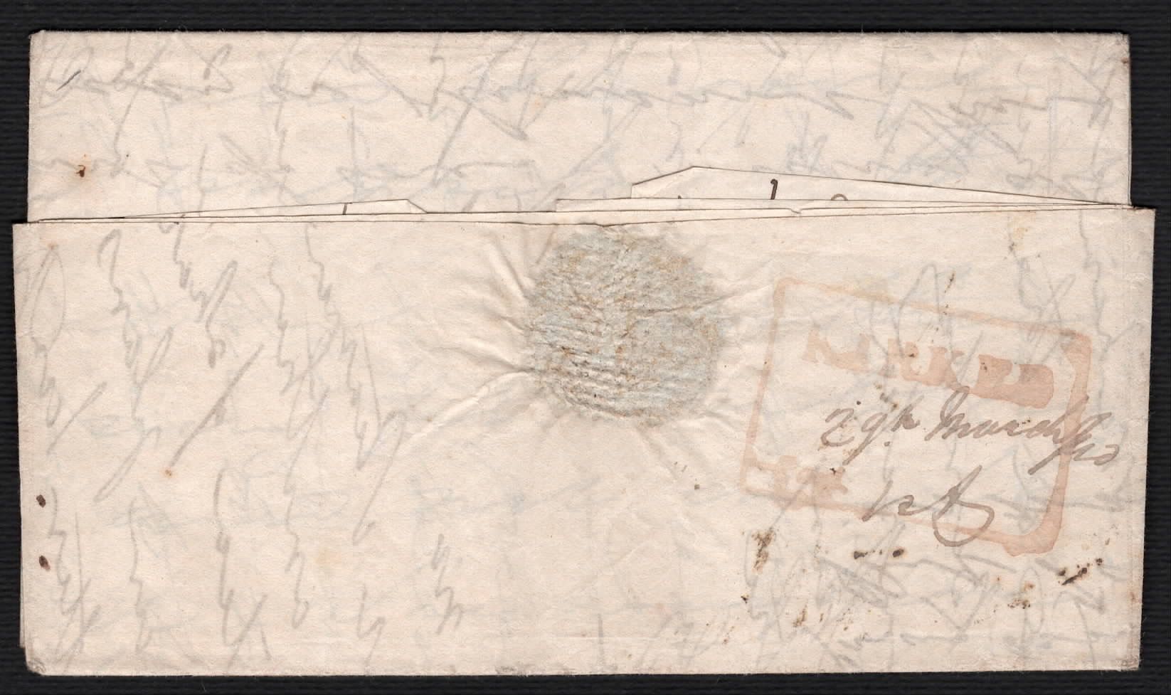 29 March 1840 Kirkee HG 3 pre stamp cover — COV-3861